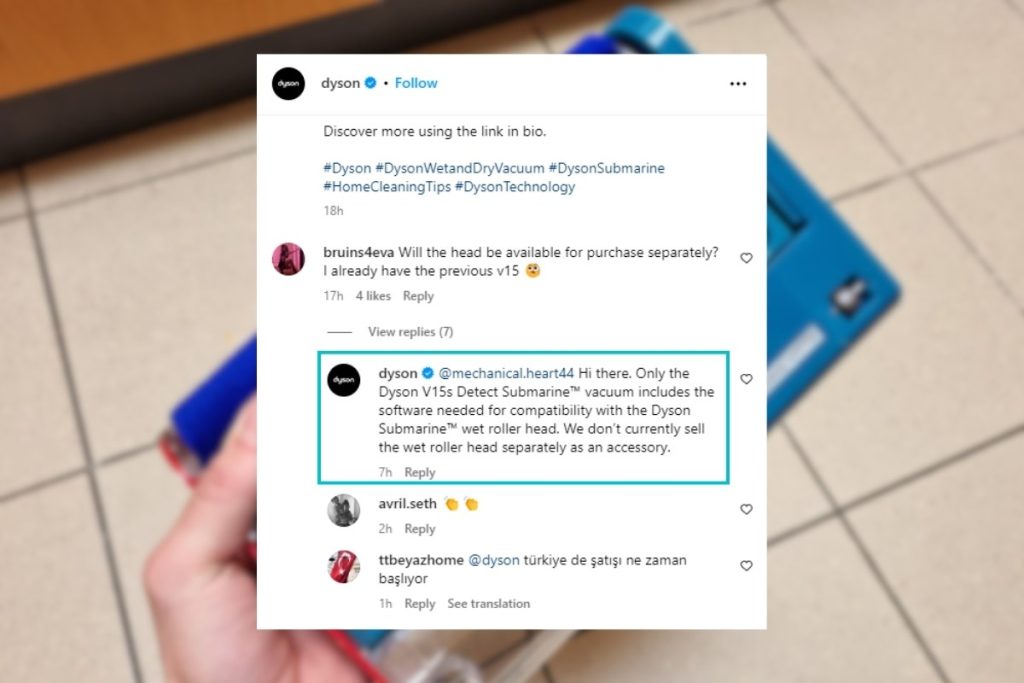 dyson dweil opzetstuk los kopen niet mogelijk